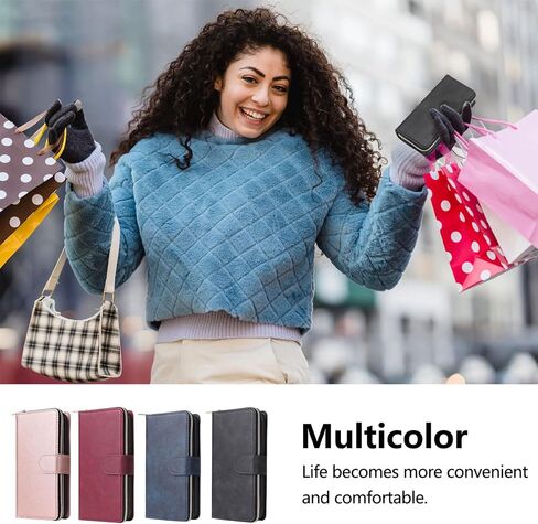 ZCDAYE Wallet Case for iPhone Xs Max 6.5",Premium[Magnetic Closure][Zipper Pocket] Folio PU Leather Flip Cover with 9 Card Slots Kickstand-Dark Blue in Kuwait