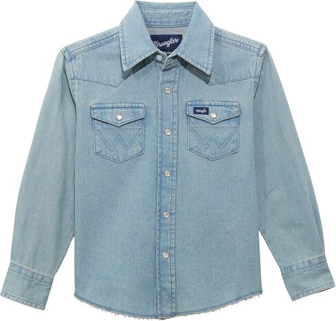 Wrangler Boys' Long Sleeve Western Solid Snap Shirt in Saudi Arabia