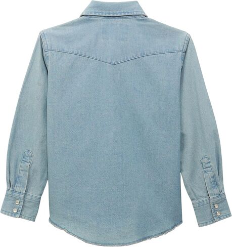 Wrangler Boys' Long Sleeve Western Solid Snap Shirt in Saudi Arabia