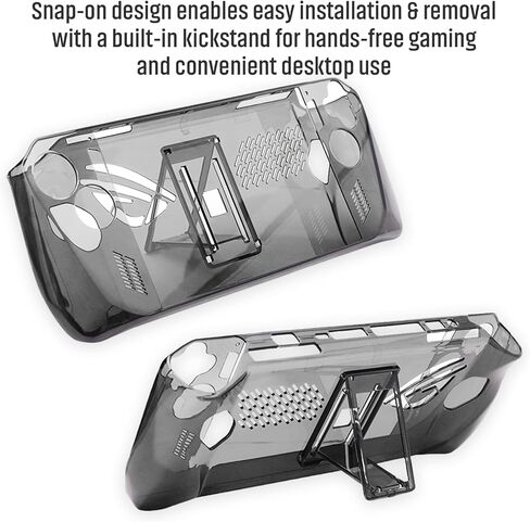 Protective Case for ROG Ally, Crystal Cover, PC Shell with Kickstand, Heat Dissipation, Anti-Slip/Scratch/Fingerprint, Ergonomic Grip, Lightweight Durable (Clear) in Kuwait