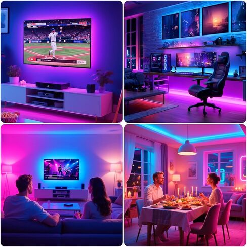 Pangton Villa Led Strip Lights 8.2 قدمًا لتلفزيون 40-60 بوصة ، مجموعة الإضاءة الخلفية لـ USB LED مع Remote - 16 Color 5050 LEDS Bias Lighting for HDTV in Saudi Arabia