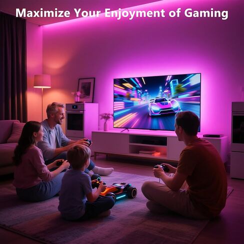 Pangton Villa Led Strip Lights 8.2 قدمًا لتلفزيون 40-60 بوصة ، مجموعة الإضاءة الخلفية لـ USB LED مع Remote - 16 Color 5050 LEDS Bias Lighting for HDTV in Saudi Arabia