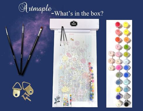 Artmaple Paint by Number for Adults Beginner Students Kids, Ideal Gift Choice for Birthday,Anniversary or Any Festival. DIY Acrylic Paints for Room Decor (Flowers-12x24) in Saudi Arabia