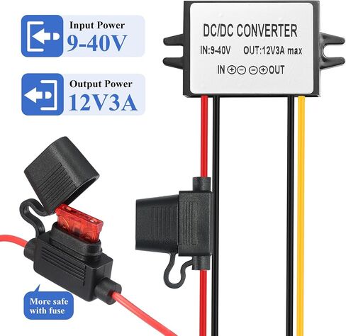 Voltage Convertor AC 24V to DC 12V Buck Voltage Waterproof Power Module with Fuse for Car Step Down Converter (3A) in Kuwait