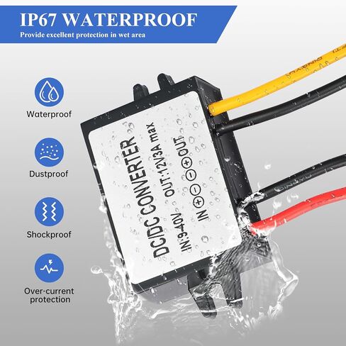 Voltage Convertor AC 24V to DC 12V Buck Voltage Waterproof Power Module with Fuse for Car Step Down Converter (3A) in Kuwait
