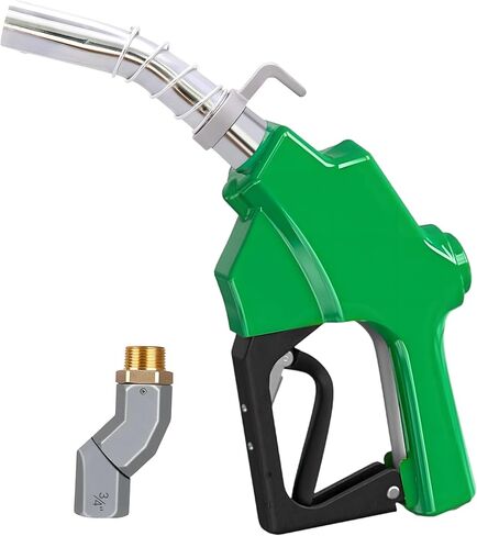 1'' NPT Automatic Fuel Nozzle with Fuel Hose Swivel & Hook, Auto Shut-Off Aluminum Alloy Diesel Nozzle Max Flow Rate 30 GPM, 19/16" (OD=30mm) Spout for Diesel, Gasoline, Biodies in Kuwait