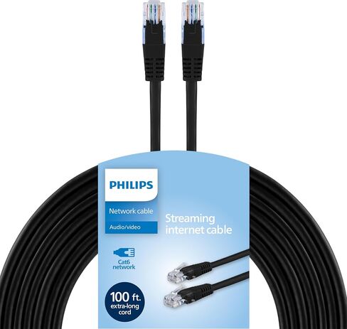 كابل Ethernet Philips Cat6 ، سلك طويل 7 أقدام ، 10 جيجابت في الثانية ، 250 ميجا هرتز ، موصل RJ45M المطلي بالذهب ، للكمبيوتر ، وحدة التحكم في اللعبة ، مودم الكبل/DSL ، مفتاح الشبكة ، جهاز البث ، الأزرق ، SWR3913BL/37 in Kuwait
