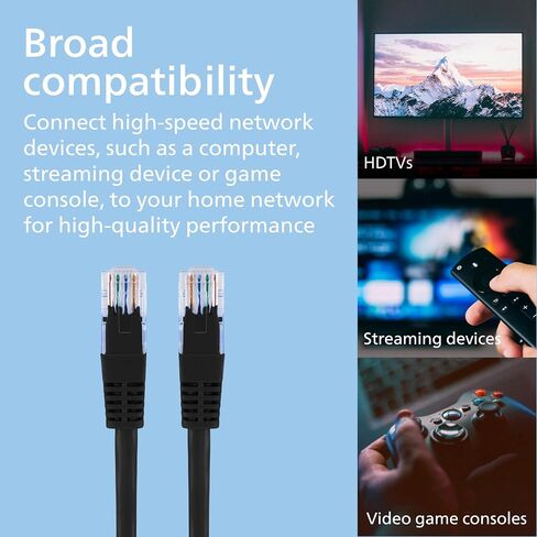 كابل Ethernet Philips Cat6 ، سلك طويل 7 أقدام ، 10 جيجابت في الثانية ، 250 ميجا هرتز ، موصل RJ45M المطلي بالذهب ، للكمبيوتر ، وحدة التحكم في اللعبة ، مودم الكبل/DSL ، مفتاح الشبكة ، جهاز البث ، الأزرق ، SWR3913BL/37 in Kuwait