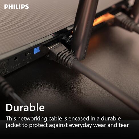 كابل Ethernet Philips Cat6 ، سلك طويل 7 أقدام ، 10 جيجابت في الثانية ، 250 ميجا هرتز ، موصل RJ45M المطلي بالذهب ، للكمبيوتر ، وحدة التحكم في اللعبة ، مودم الكبل/DSL ، مفتاح الشبكة ، جهاز البث ، الأزرق ، SWR3913BL/37 in Kuwait