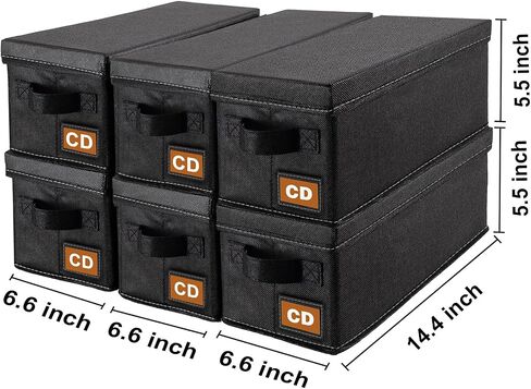 CD Storage Box & Case for Car/TV/Underbed/Desktop/Close - 6 Pack in Saudi Arabia