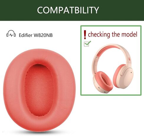 Replacement Ear Pads, Compatible with Edifier W820NB Headphones. New Soft Protein Leather Combined with high-Density Memory Foam, 1 Pair of Replacement Ear Pads (Gray) in Kuwait