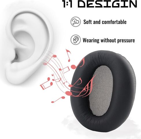 Replacement Ear Pads, Compatible with Edifier W820NB Headphones. New Soft Protein Leather Combined with high-Density Memory Foam, 1 Pair of Replacement Ear Pads (Gray) in Kuwait