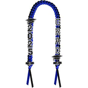 Graduation Leis 2025, Class of 2025 Grad Ribbon Leis with Pins, Grad Necklace Handmade Braided Necklace, Graduation Gifts for Women and Men (Black & Red) in Kuwait