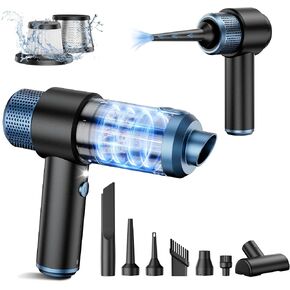 EYYA Handheld Car Vacuum Cleaner Cordless, 15000PA High Power Car Vacuum Cleaner & Air Duster, 4-in-1 Portable Mini Car Vacuum Cleaner with LED Light, Hand Held Vacuum Cleaner for Car Home Office in Saudi Arabia