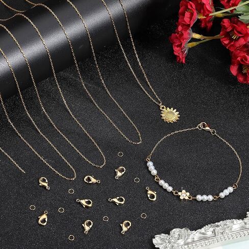 33 Feet/10m 2.5mm Brass Chain Bulk Curb Chain Links Cable Link Chain with 20Pcs Lobster Claw Clasps & 50Pcs Jump Rings Silver Chain Spool for Jewelry Making Supplies DIY Bracelet Necklace in Saudi Arabia