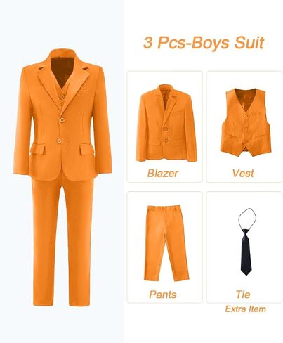 Suits for Boy Slim Fit Formal Dress Outfit Toddler Suit Blazer Vest Pants Kis Tuxedos in Kuwait