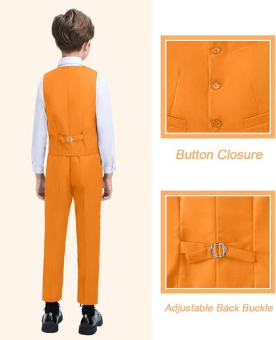 Suits for Boy Slim Fit Formal Dress Outfit Toddler Suit Blazer Vest Pants Kis Tuxedos in Kuwait