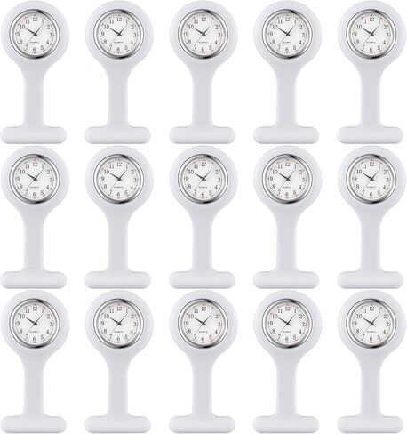Kenning 15 Pack Clip on Nurse Watches for Women Men, Silicone Lapel Pin Pocket Fob Stethoscope Watches with Second Hand for Doctor Nurse Student Graduation Xmas Birthday Gifts(Multicolor) in Kuwait
