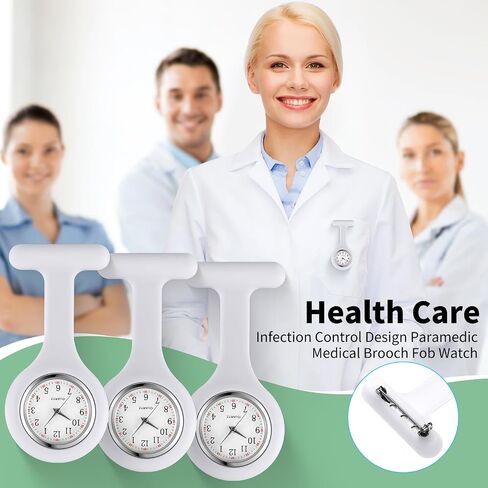 Kenning 15 Pack Clip on Nurse Watches for Women Men, Silicone Lapel Pin Pocket Fob Stethoscope Watches with Second Hand for Doctor Nurse Student Graduation Xmas Birthday Gifts(Multicolor) in Kuwait