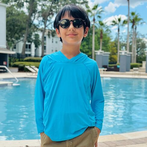 BIG ELEPHANT 2 Pack Boys Athletic Hoodie UPF 50+ Long Sleeve Rashguard Mesh Moisture Wicking Active Performance T Shirt in Kuwait