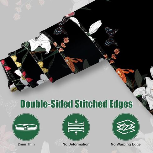 Colorful Flowers Desk Matt for Desktop, Mouse Pad Mat, Desk Mat for Keyboard and Mouse, XXL Large Mouse Pad for Desk, Anti-Slip Big Mousepad with Stitched Edges, Mouse Mat for Computer Laptop Women in Kuwait