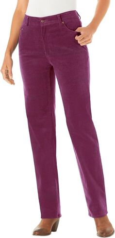 Woman Within Women's Plus Size Corduroy Straight Leg Stretch Pant in Kuwait