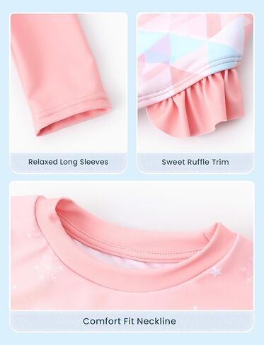 Disney Mickey and Friends Girl Two Piece Long Sleeve Swimsuit Rashguard Bathing Suit in Kuwait