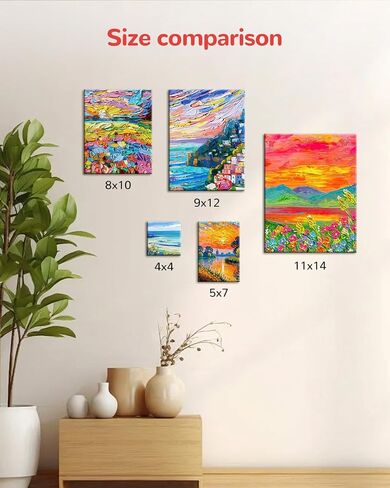 لوحات قماش 11x14 ، 12x12 ، 12x16inch 9 لوحة اللوحة اللوحة للمبتدئين- 100 ٪ من القطن للطلاء المائي بالزيت الأكريليكي in Kuwait