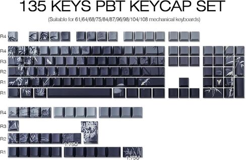 Tsungup Custom keycaps 60 75 في المئة ، Keycaps الباستيل طباعة المفاتيح Keycaps 135 مفاتيح pbt profile keycap in Kuwait