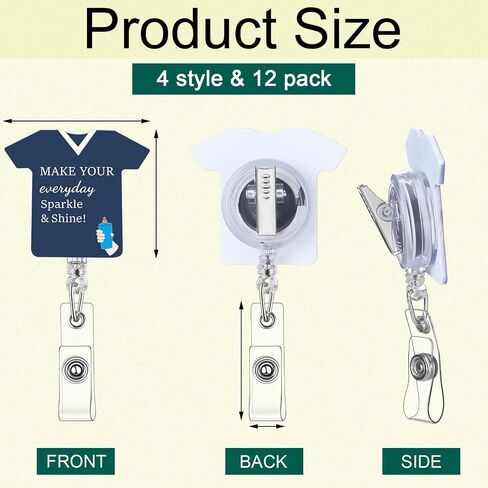 Geyoga 12 Pcs Housekeeping Appreciation Badge Reels Patient Access Week Gifts Retractable ID Badge Holder Clip for Nurse Hospital Cleaning Your Worries Away for Customer Service Staff Coworker in Saudi Arabia