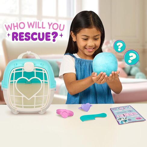 Scruffaluvs Pet Scruffs Pink - Mystery Plush Toy ، طوله 7.5 بوصة - غسل للكشف عن 1 من 3 حيوانات أليفة إنقاذ: جرو ، أرنب ، أو كيتي - يتضمن 8.7 "" Deluxe Pet Carrier - أنماط قد تختلف in Kuwait