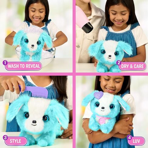 Scruffaluvs Pet Scruffs Pink - Mystery Plush Toy ، طوله 7.5 بوصة - غسل للكشف عن 1 من 3 حيوانات أليفة إنقاذ: جرو ، أرنب ، أو كيتي - يتضمن 8.7 "" Deluxe Pet Carrier - أنماط قد تختلف in Kuwait