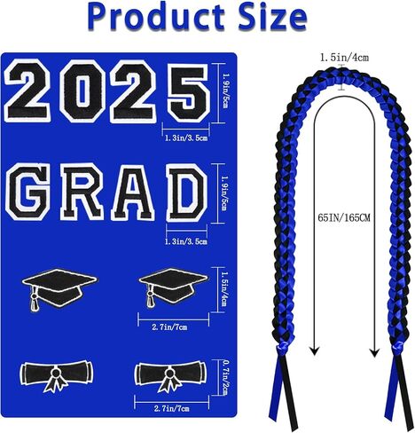 Graduation Leis 2025, Class of 2025 Grad Ribbon Leis with Pins, Grad Necklace Handmade Braided Necklace, Graduation Gifts for Women and Men (Black & Red) in Kuwait