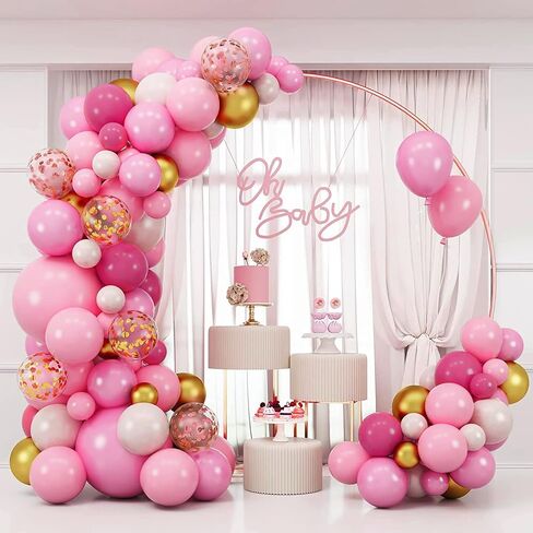 100 Pcs Red Gold Confetti Balloons Kit,12 Inch Metallic Black White Gold Party Balloons with Ribbons for Graduation Birthday Wedding Party Halloween Decorations (Red Gold) in Saudi Arabia