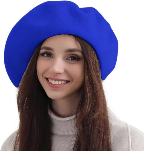 XXL 100% Wool French White Beret Hats for Women Man Painter hat Classic Painter's Hat Girl Solid Color Classic in Kuwait