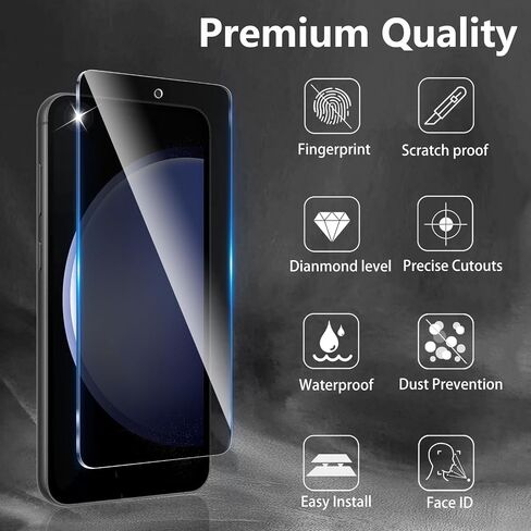 2 Pack Privacy Screen Protector Designed for Samsung Galaxy S24 Ultra,Full Coverage Anti-Spy Tempered Glass Film,9H Hardness,Anti-Fingerprint,Bubble Free,Easy to Install in Kuwait