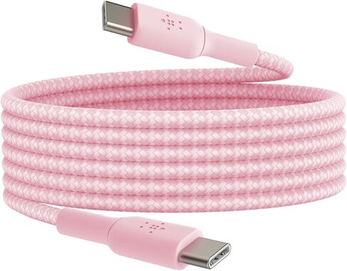 Belkin BoostCharge (2M/6.6ft) Braided USB-C to USB-C Cable for iPhone 16, iPhone 16 Pro, iPhone 16 Pro Max, Galaxy S25, S24, Galaxy Note, Pixel 9, iPad Pro, Nintendo Switch 2 & More - Blue in Saudi Arabia