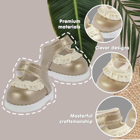 Ciunra Cute 6.7in(17cm) Doll Shoes for LUBUBU, 1 Pair of Premium Clog Shoes with Cute Decoratives, White Oil Painting Exterior Vibrant Purple Interior in Kuwait