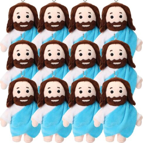 HyDren 12 Pcs Mini Jesus Plush Toys Bulk Religious Jesus Plush Dolls Christian Nativity Stuffed Toy Christ Savior Gifts for Sunday School Baptism Party Favors(Colorful) in Saudi Arabia