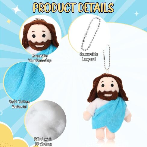 HyDren 12 Pcs Mini Jesus Plush Toys Bulk Religious Jesus Plush Dolls Christian Nativity Stuffed Toy Christ Savior Gifts for Sunday School Baptism Party Favors(Colorful) in Saudi Arabia