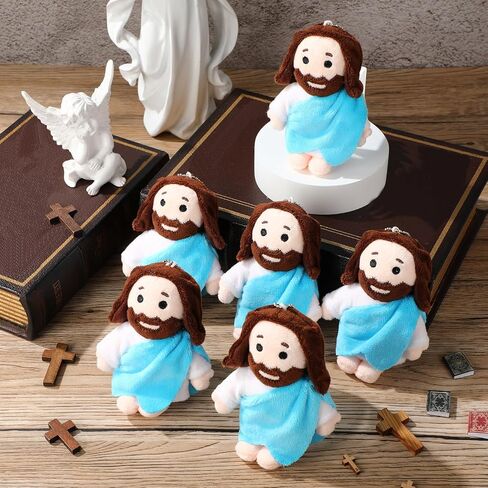 HyDren 12 Pcs Mini Jesus Plush Toys Bulk Religious Jesus Plush Dolls Christian Nativity Stuffed Toy Christ Savior Gifts for Sunday School Baptism Party Favors(Colorful) in Saudi Arabia