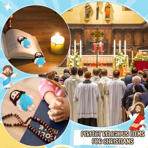 HyDren 12 Pcs Mini Jesus Plush Toys Bulk Religious Jesus Plush Dolls Christian Nativity Stuffed Toy Christ Savior Gifts for Sunday School Baptism Party Favors(Colorful) in Saudi Arabia