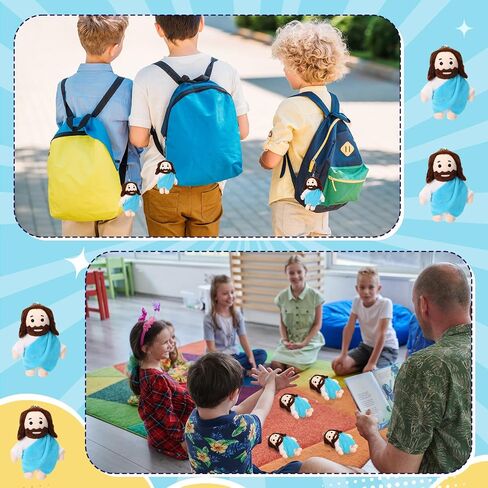 HyDren 12 Pcs Mini Jesus Plush Toys Bulk Religious Jesus Plush Dolls Christian Nativity Stuffed Toy Christ Savior Gifts for Sunday School Baptism Party Favors(Colorful) in Saudi Arabia