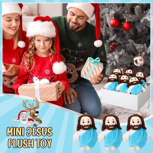 HyDren 12 Pcs Mini Jesus Plush Toys Bulk Religious Jesus Plush Dolls Christian Nativity Stuffed Toy Christ Savior Gifts for Sunday School Baptism Party Favors(Colorful) in Saudi Arabia