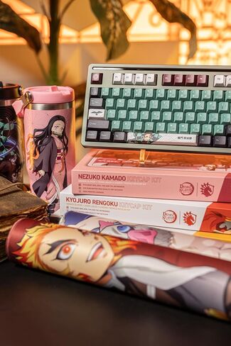 Demon Slayer Kimetsu No Yaiba Tanjiro Gaming Mouse Pad, Computer Mouse Mat, Flat Stitched Edge, Non-Slip Rubber Base, Gamers & Office Use - Officially Licensed in Saudi Arabia