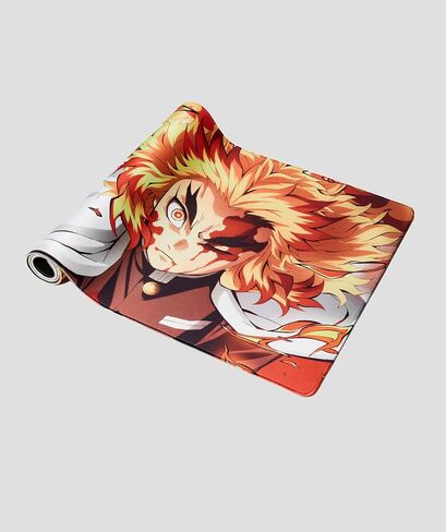 Demon Slayer Kimetsu No Yaiba Tanjiro Gaming Mouse Pad, Computer Mouse Mat, Flat Stitched Edge, Non-Slip Rubber Base, Gamers & Office Use - Officially Licensed in Saudi Arabia