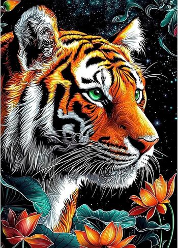 مجموعات الرسم الماس Ricuved Horse للبالغين ، 5D Animal Diamond Paint Flowers مجموعات فن الماس للمبتدئين ، DIY مثقاب كامل الماس غروب الشمس الماسي مجموعات للديكور الجدران المنزلي 12x16inch in Kuwait
