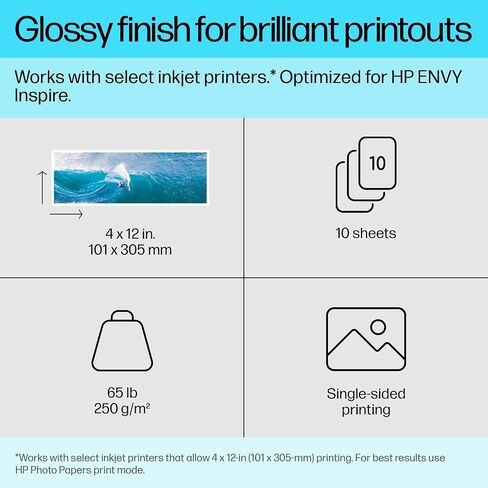 HP Advanced Photo Paper, Glossy, 65 lb, 8 x 10 in., 203 x 254 mm, 25 sheets in Saudi Arabia