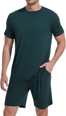 DG Hill Mens Pajamas مجموعة شورتات - سروال بيجاما سروال سروال سروال سروال سراويل PJS - Pajamas الصيفية بارد بنطلون قصير PJs لينة للرجال in Kuwait