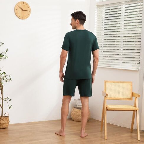 DG Hill Mens Pajamas مجموعة شورتات - سروال بيجاما سروال سروال سروال سروال سراويل PJS - Pajamas الصيفية بارد بنطلون قصير PJs لينة للرجال in Kuwait